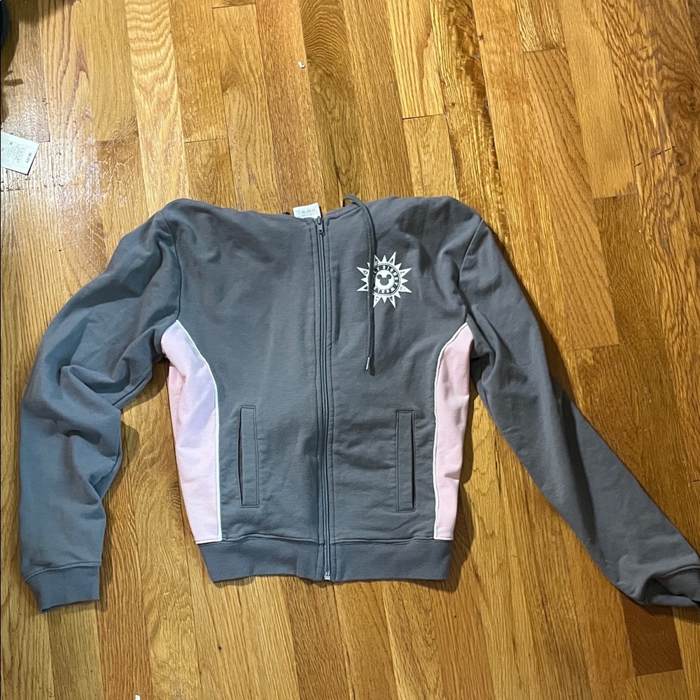 Disney Gray and Pink Zip-Up Hoodie